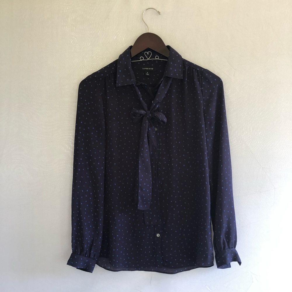 Polkadot Blue Button Up
